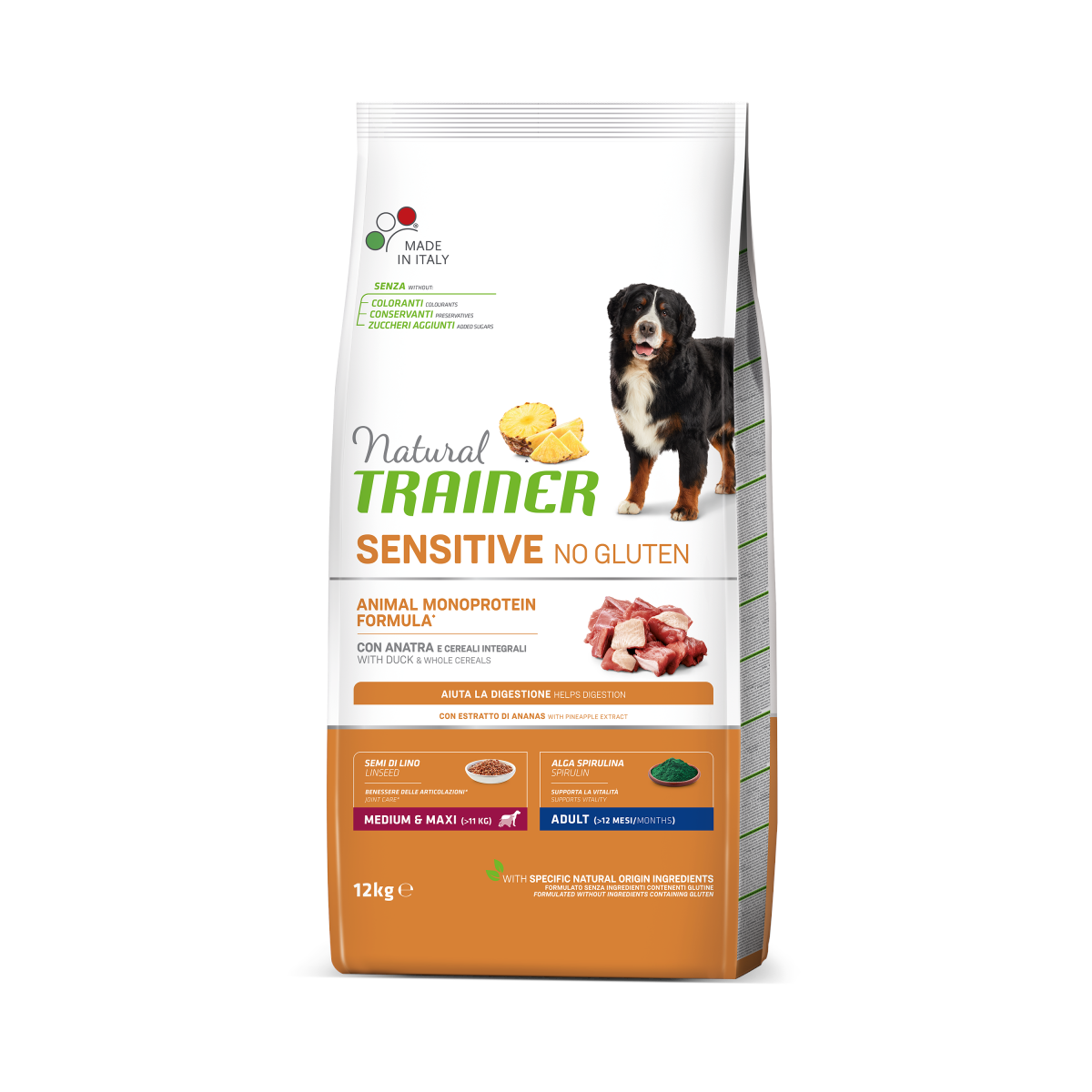 Sensitive No Gluten Medium&Maxi Adult con anatra – 12 Kg