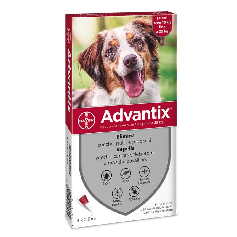Advantix Spot-on per Cani da 10 a 25 Kg – 4 x 0.4 ml