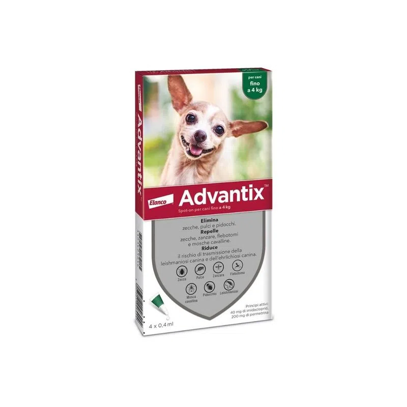 Advantix Spot-on per Cani fino a 4 Kg – 4 x 0.4ml
