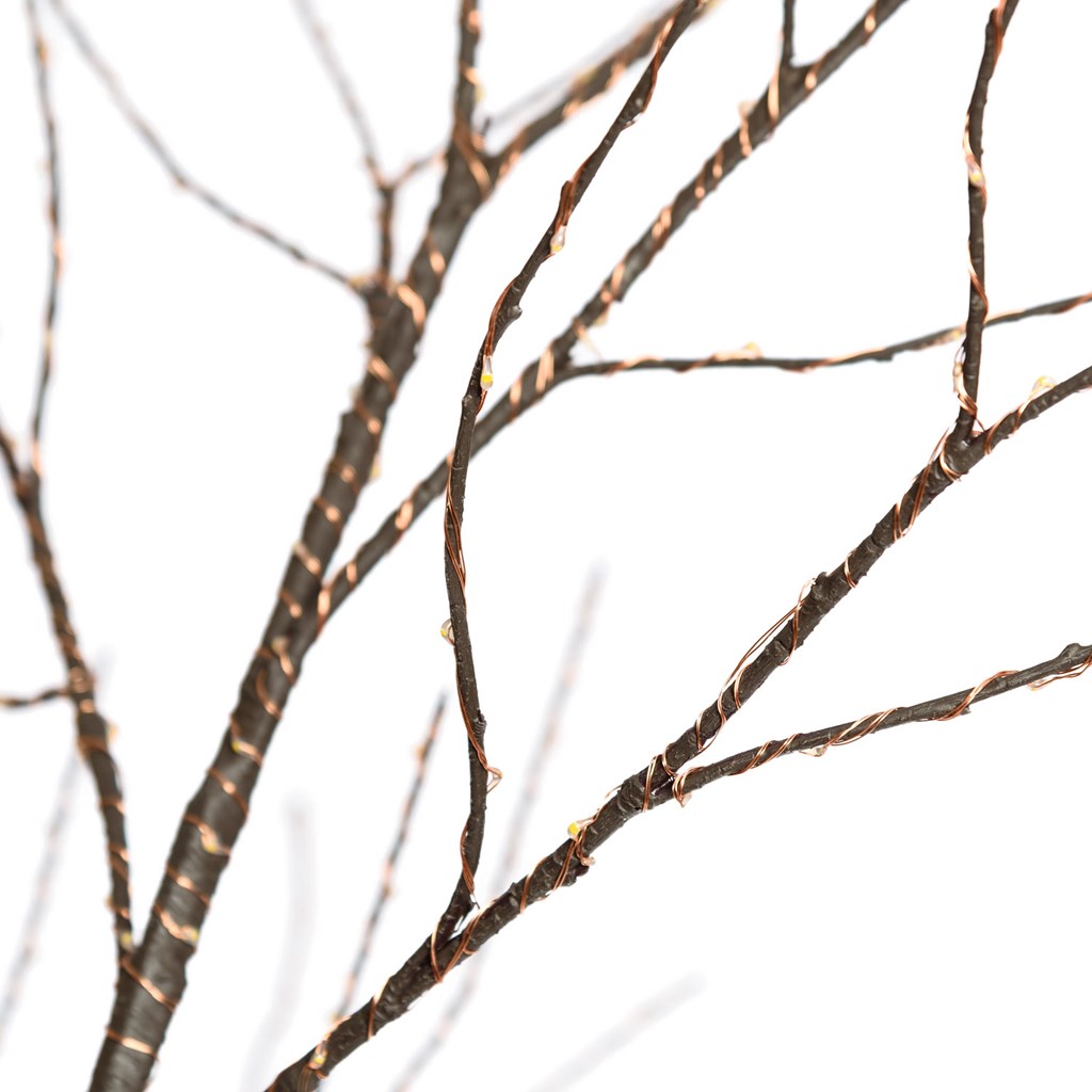 Albero marrone con tronco e base rotonda – microled bianco caldo