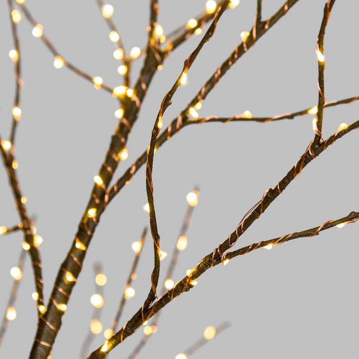 Albero marrone con tronco e base rotonda – microled bianco caldo