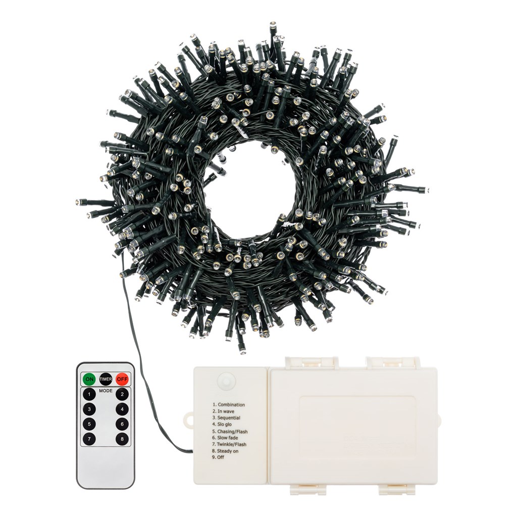 Catena luminosa a batteria – 500 led bianco caldo