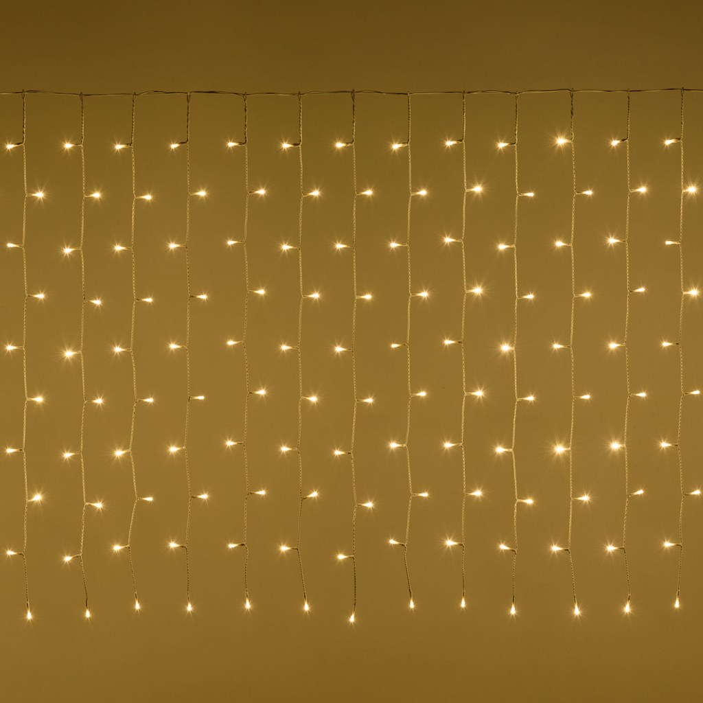 Tenda 5 x h 1 m – 500 led bianco caldo – cavo bianco