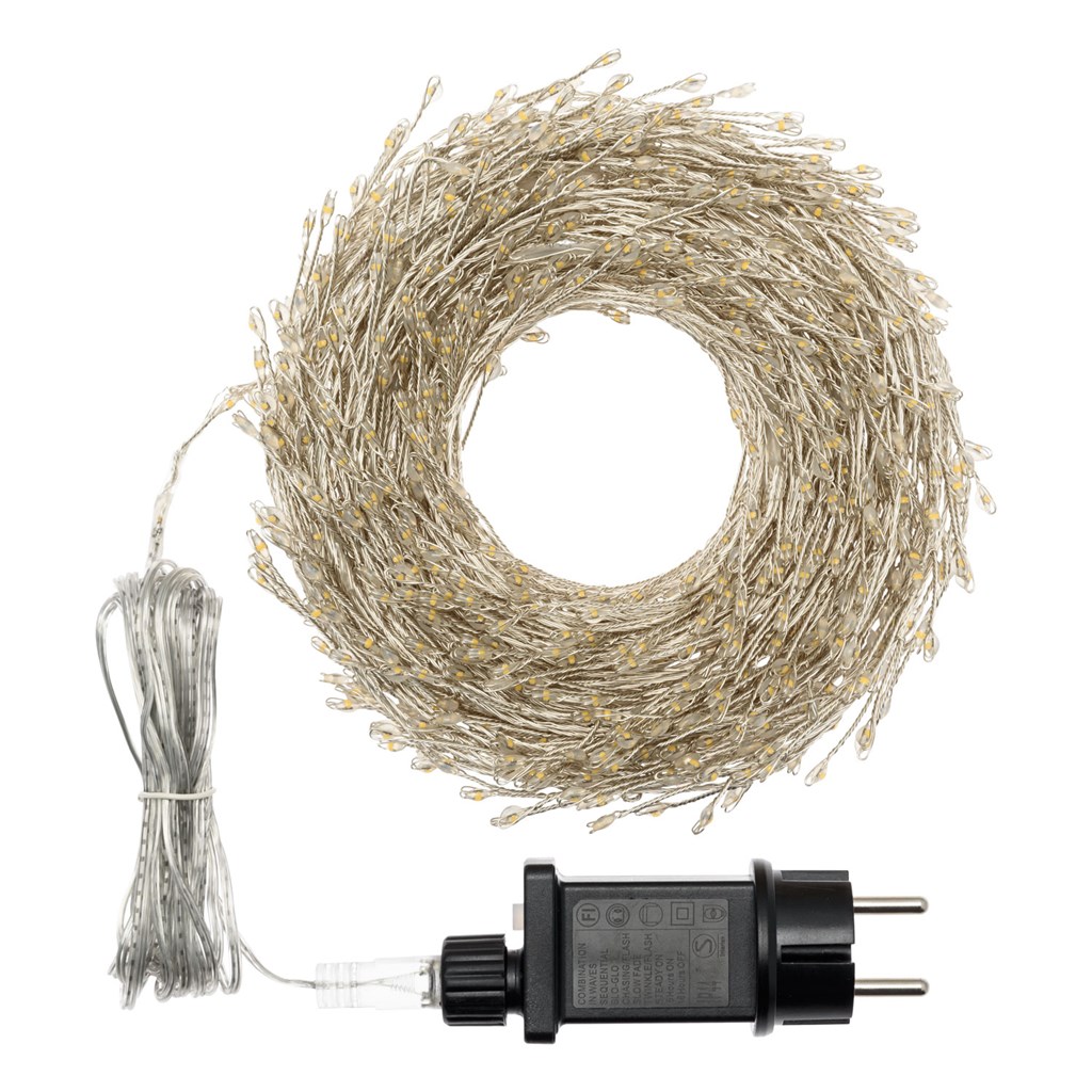 Catena Nastro di Luce 20 m, 1000 Micro led bianco caldo