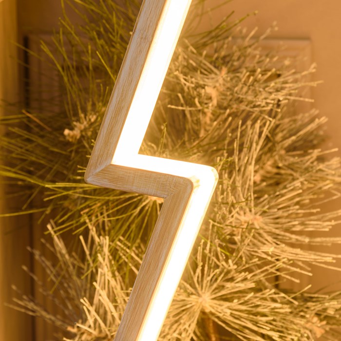 Albero di Natale con base in legno sbiancato – 145 cm – led RGB e Bianco Caldo