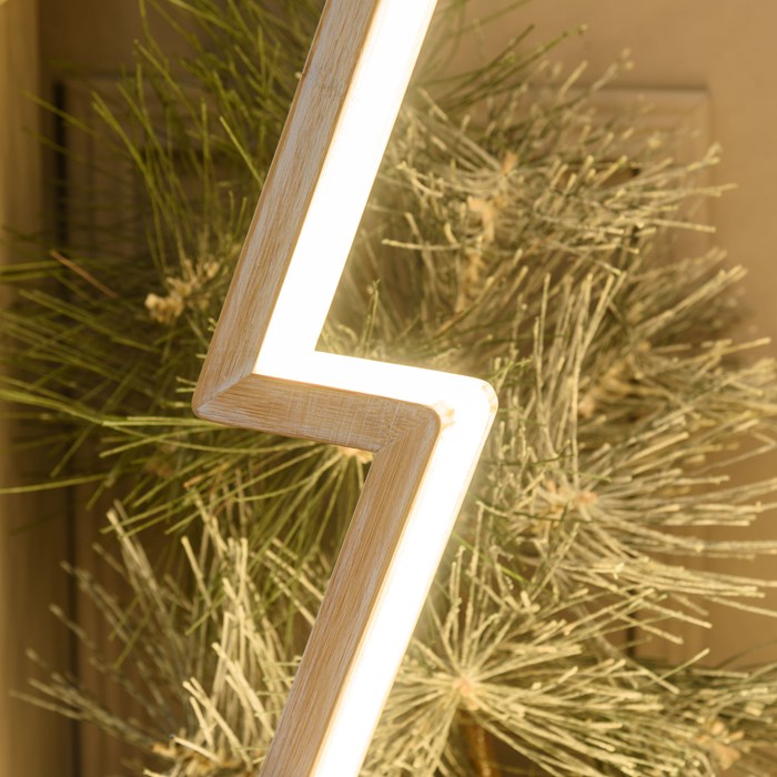 Albero di Natale con base in legno sbiancato – 145 cm – led RGB e Bianco Caldo