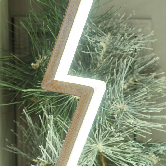 Albero di Natale con base in legno sbiancato – 145 cm – led RGB e Bianco Caldo
