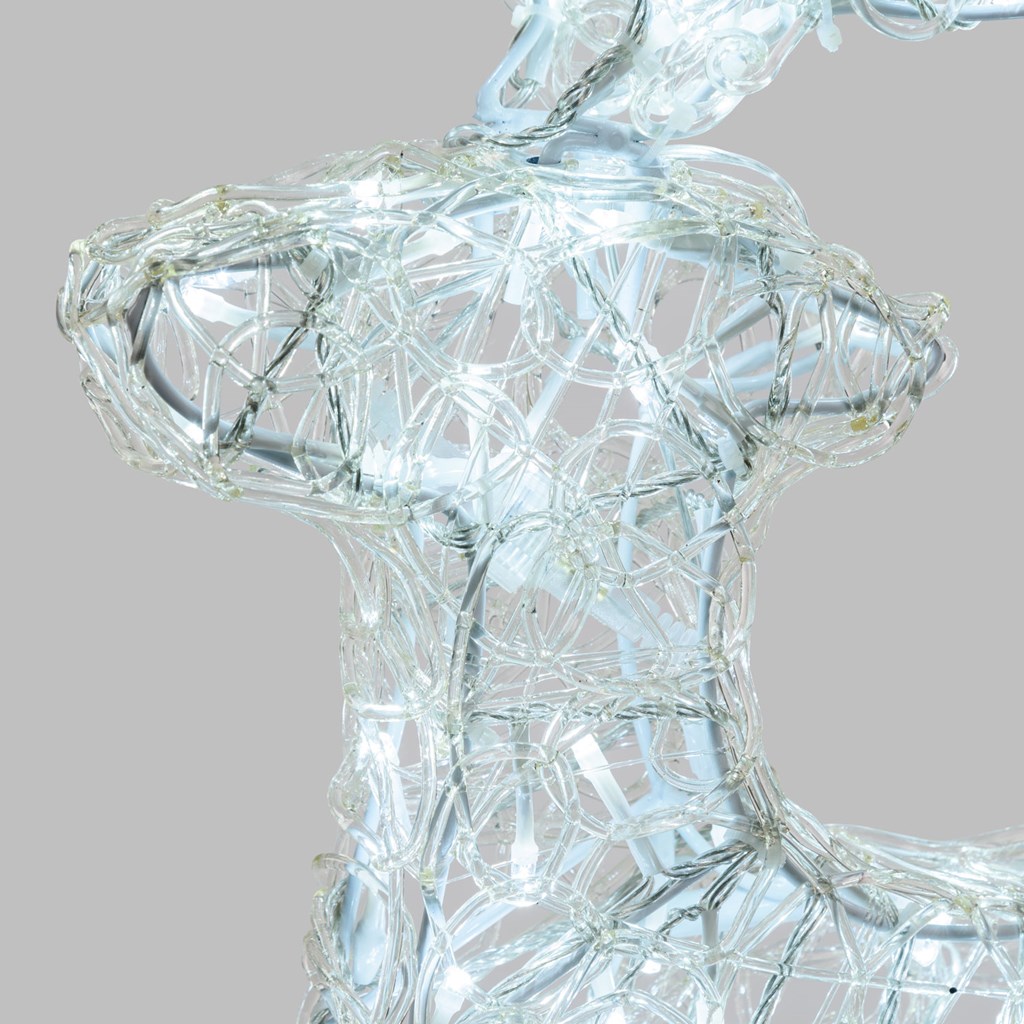 Renna galoppante Thin 3D – led bianco freddo – h 60 cm