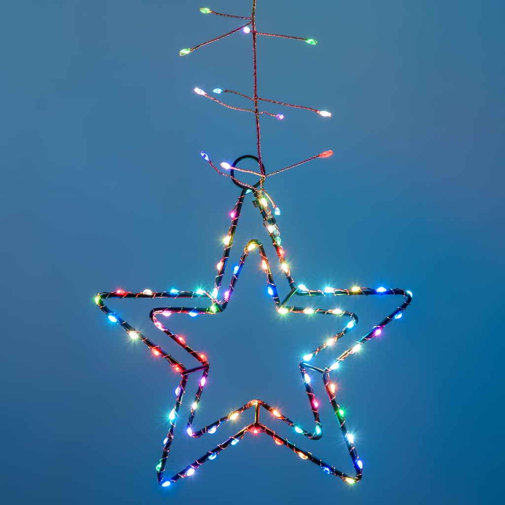 Stalattite con stelle microled RGB multiflash – 3,7 x h 0,8 m