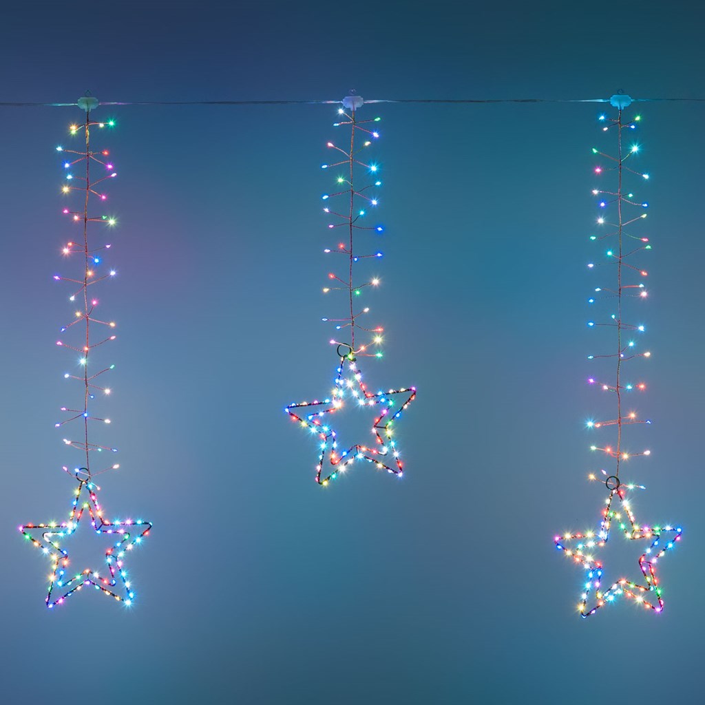 Stalattite con stelle microled RGB multiflash – 3,7 x h 0,8 m