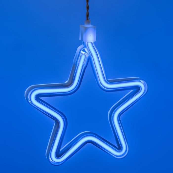 Stalattite led bianco freddo con stelle led neon blu – 3,6 x h 0,7 m