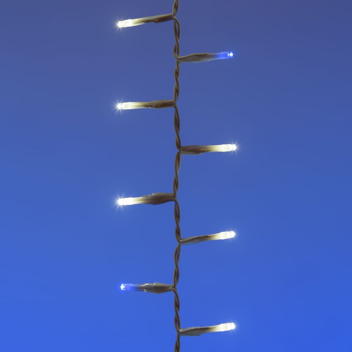 Stalattite led bianco freddo con stelle led neon blu – 3,6 x h 0,7 m