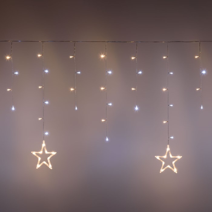 Stalattite con stelle – led bianco caldo e bianco freddo – h 0,8 m