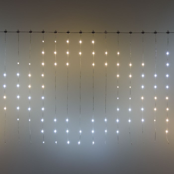 Tenda gocce di luce – pixel led bianco caldo e freddo cambiacolore – h 1 m