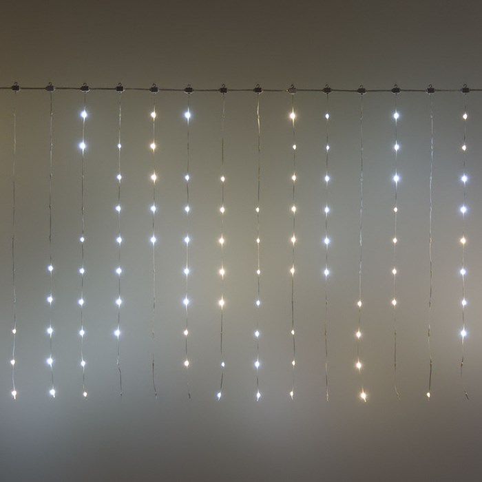 Tenda gocce di luce – pixel led bianco caldo e freddo cambiacolore – h 1 m
