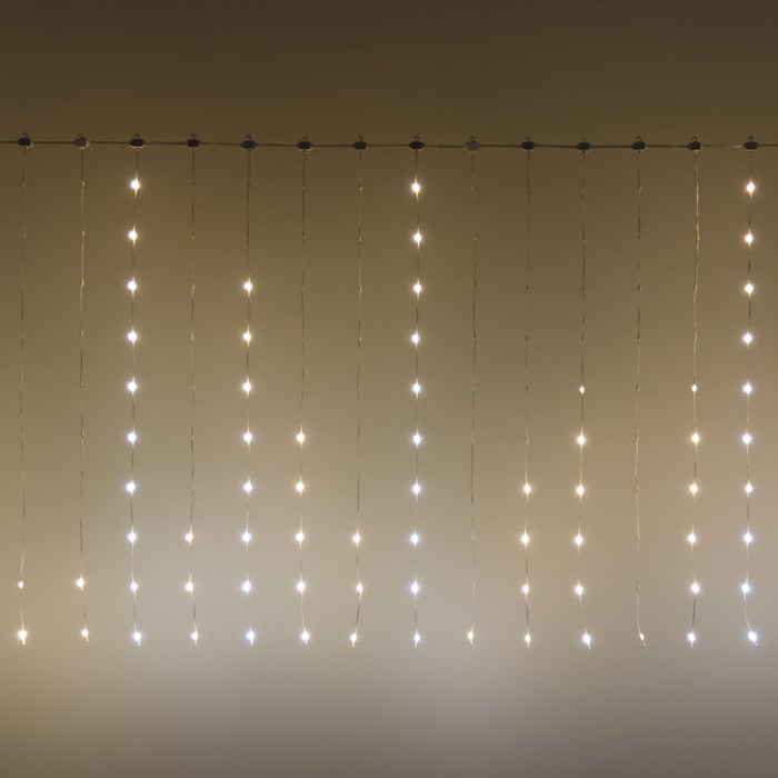 Tenda gocce di luce – pixel led bianco caldo e freddo cambiacolore – h 1 m