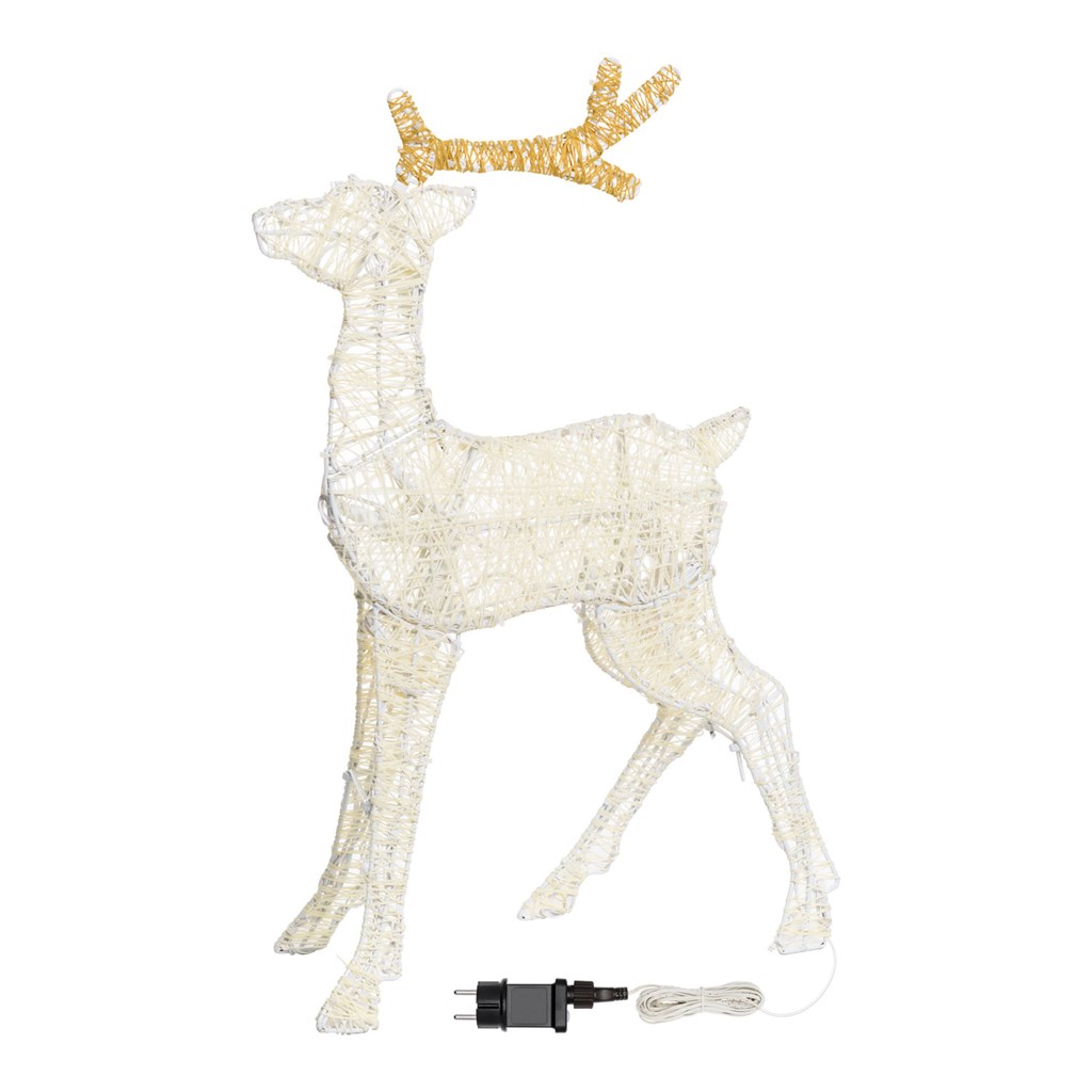 Renna 2D crema e marrone led bianco extra caldo Renna 2D crema e marrone – 67 cm