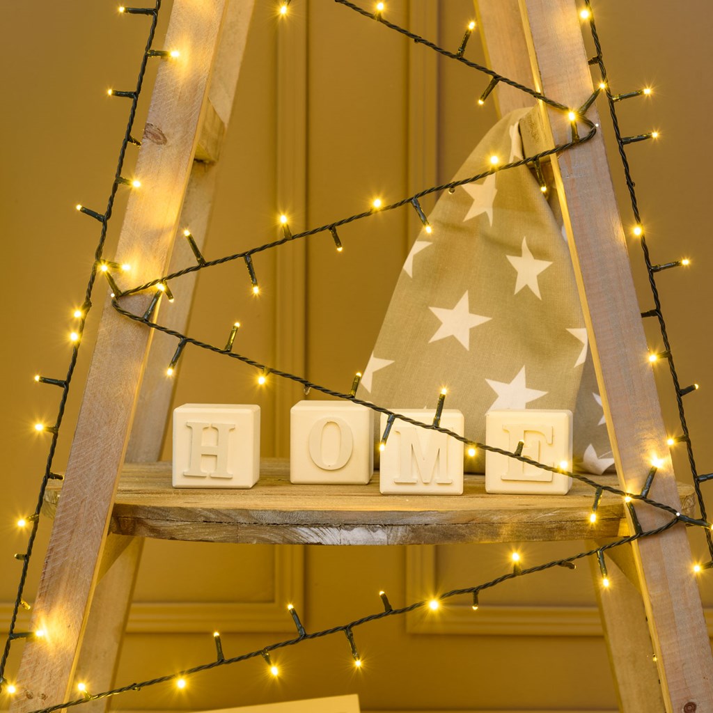 Catena Nastro di Luce – miniled bianco caldo oro – 30,5 m